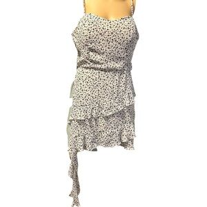 Speechless Asymmetrical, Ruffle Floral Dress - Black and White, Junior XL